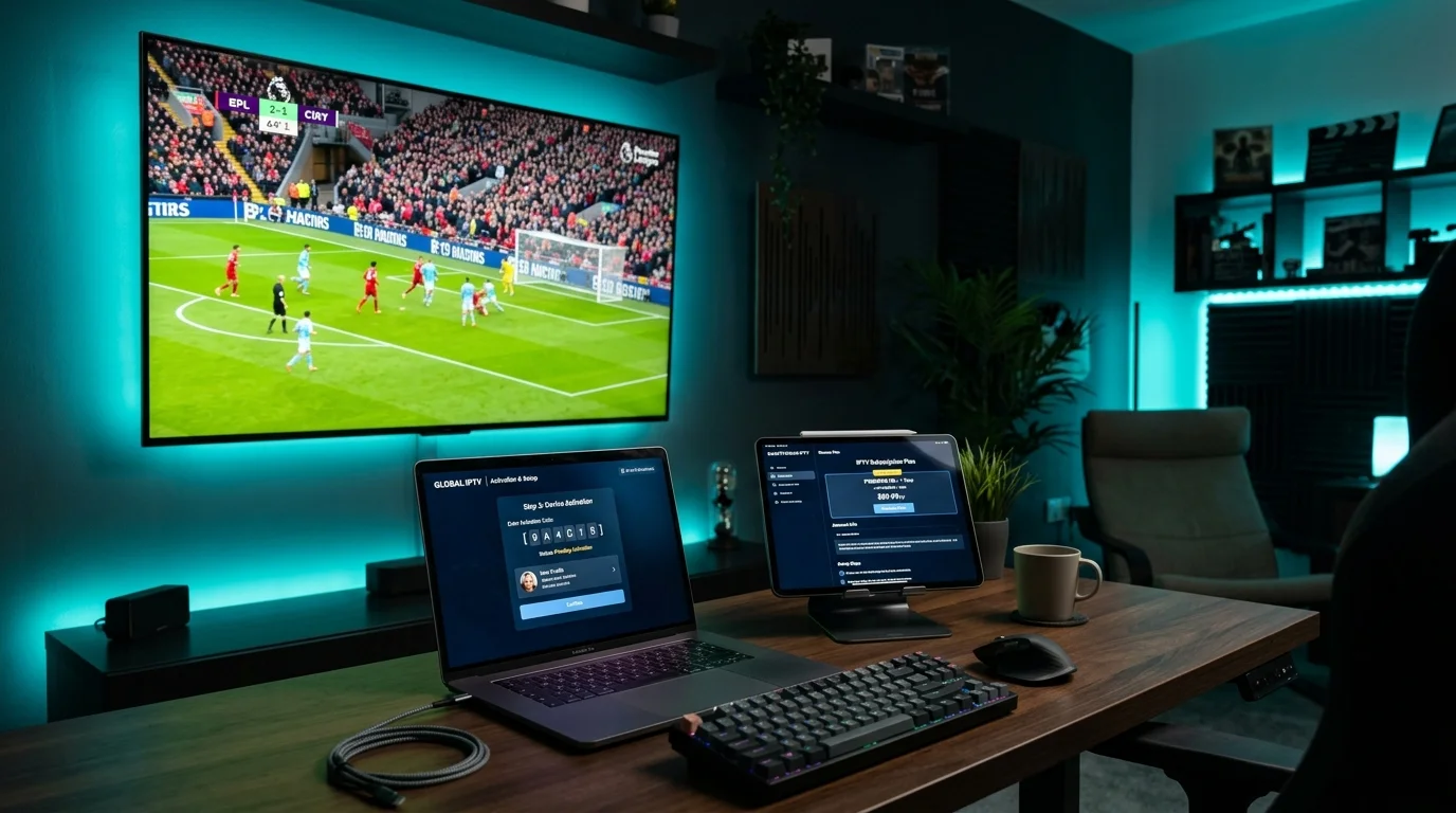 IPTV reseller setup across streaming devices including Smart TV and mobile player apps