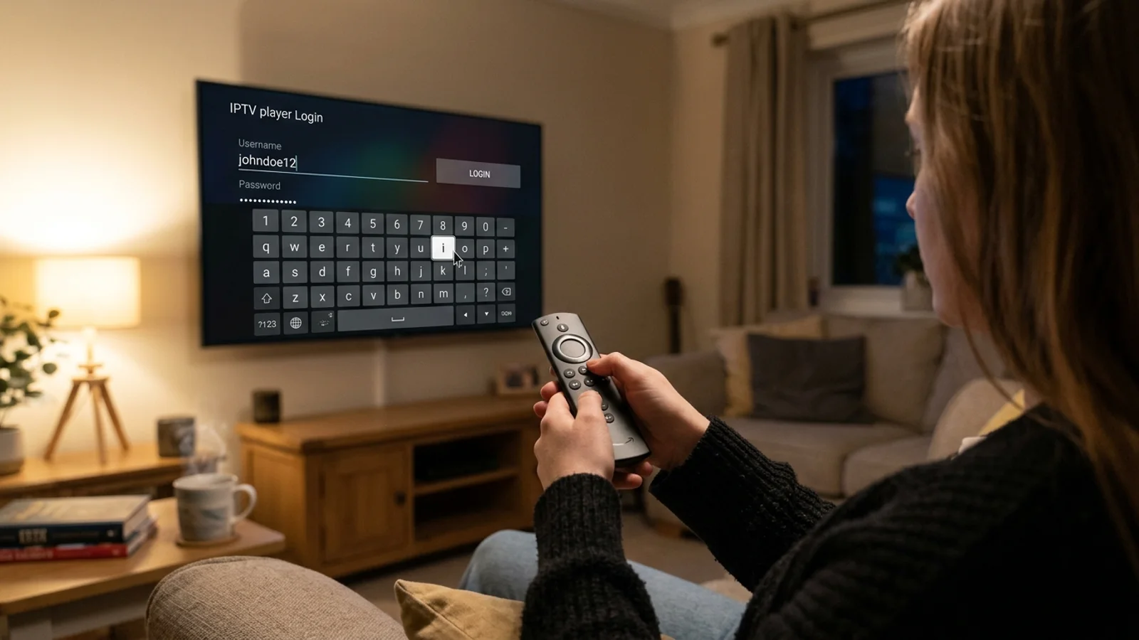 Entering Xtream Codes IPTV login details on Amazon Firestick