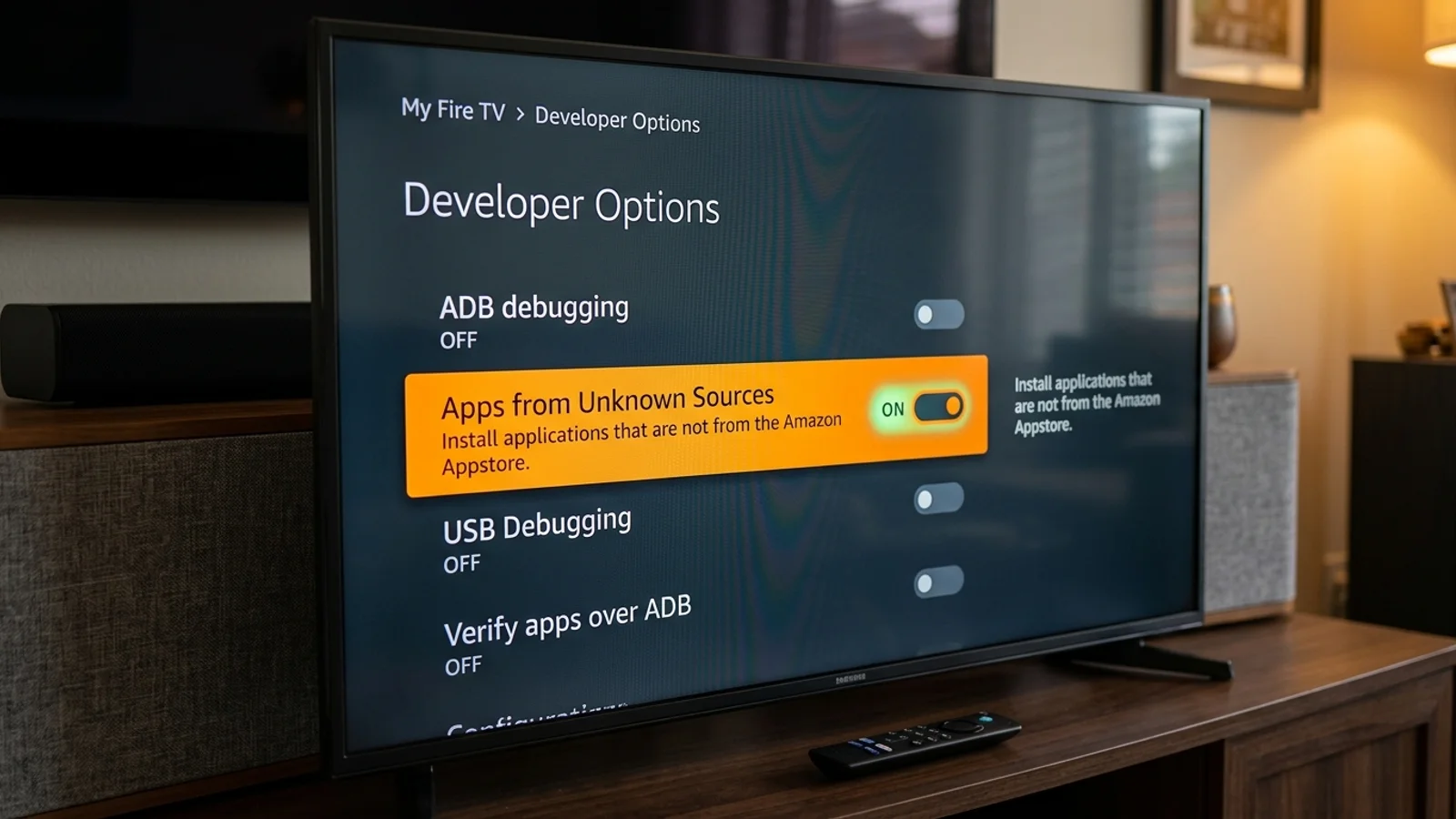Enabling Apps from Unknown Sources in Firestick Developer Options